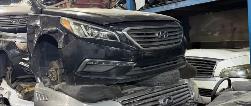 Hyundai Sonata 2014 2017 Black Front Bumper With Grille