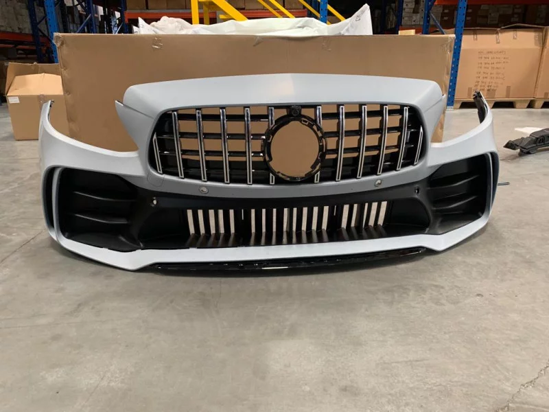 Front Bumper With Gt Style Grille For Mercedes C Class W205 2019 2021